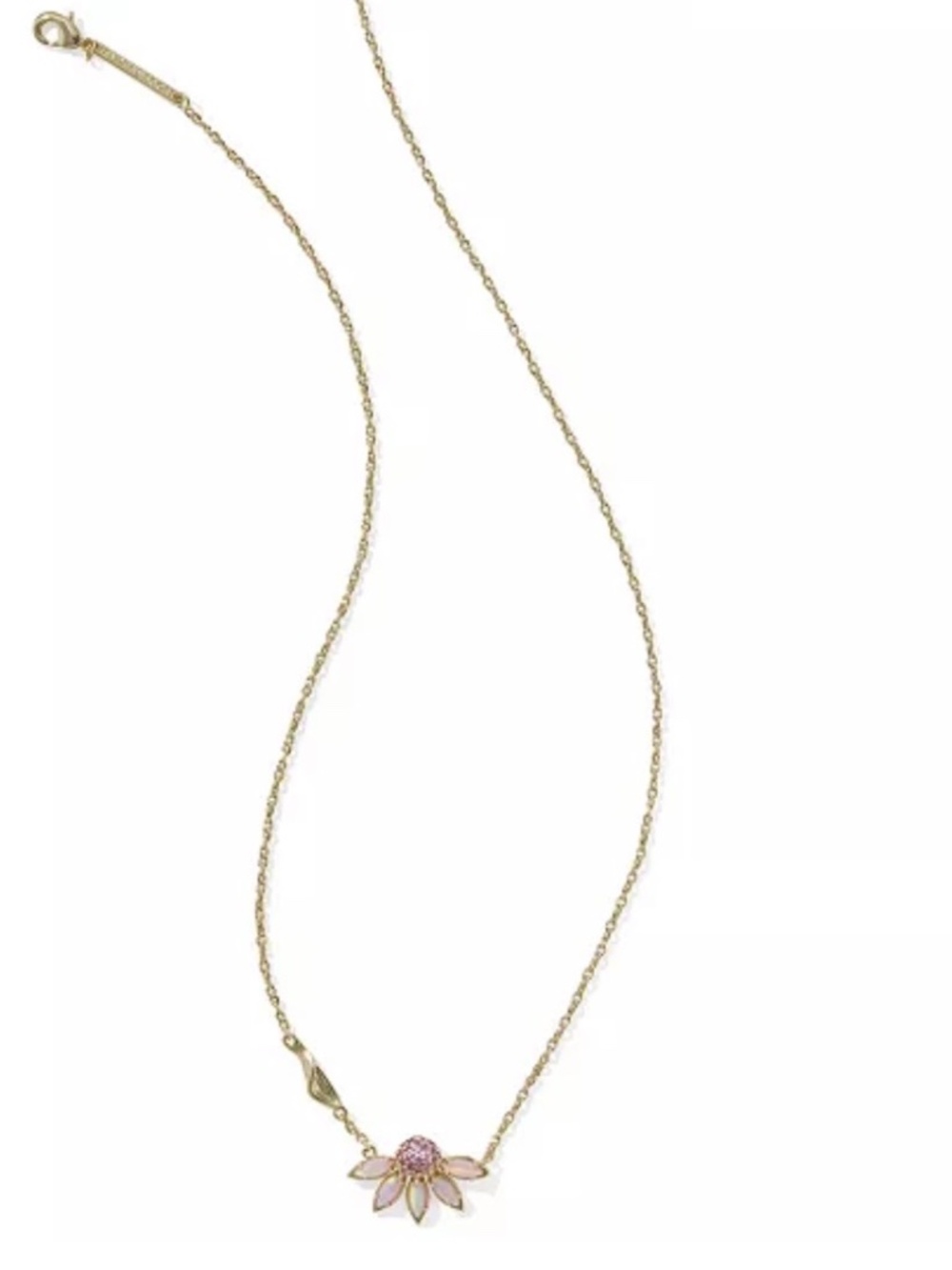 Kendra Scott Anya Flower Short Pendant Necklace in Light Pink Mix - Picture 2 of 5